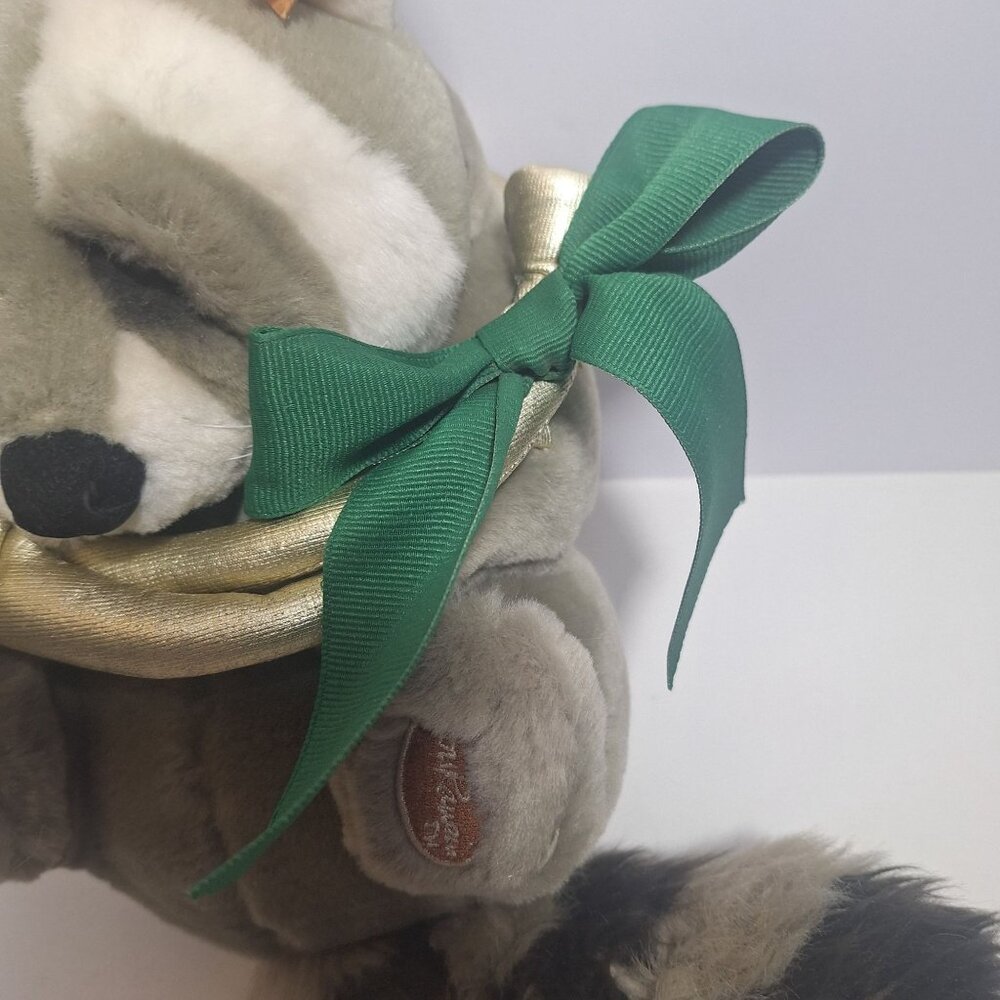 Sammy Raccoon Holiday Dakin Plush Lou Rankin Friends Christmas French Horn - Picture 9 of 16
